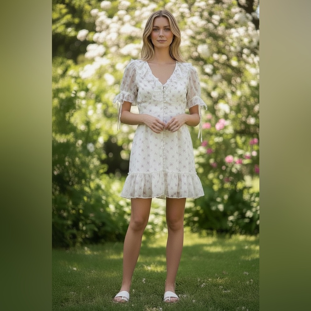 Dolce & Gabbana White Floral Mini Dress